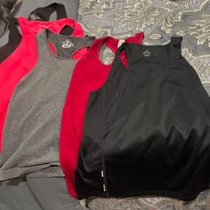 Women’s Athletic Racerback Tank Top - Black, Gray, Red, Red Orange